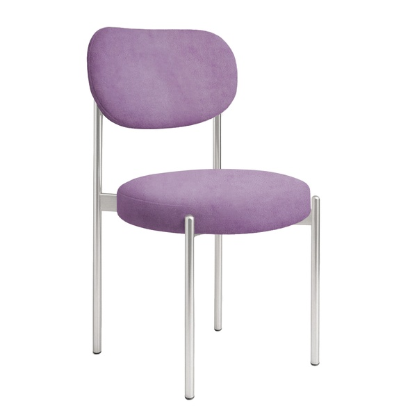 Стул "Марсель" серебряный, фиалковый бархат