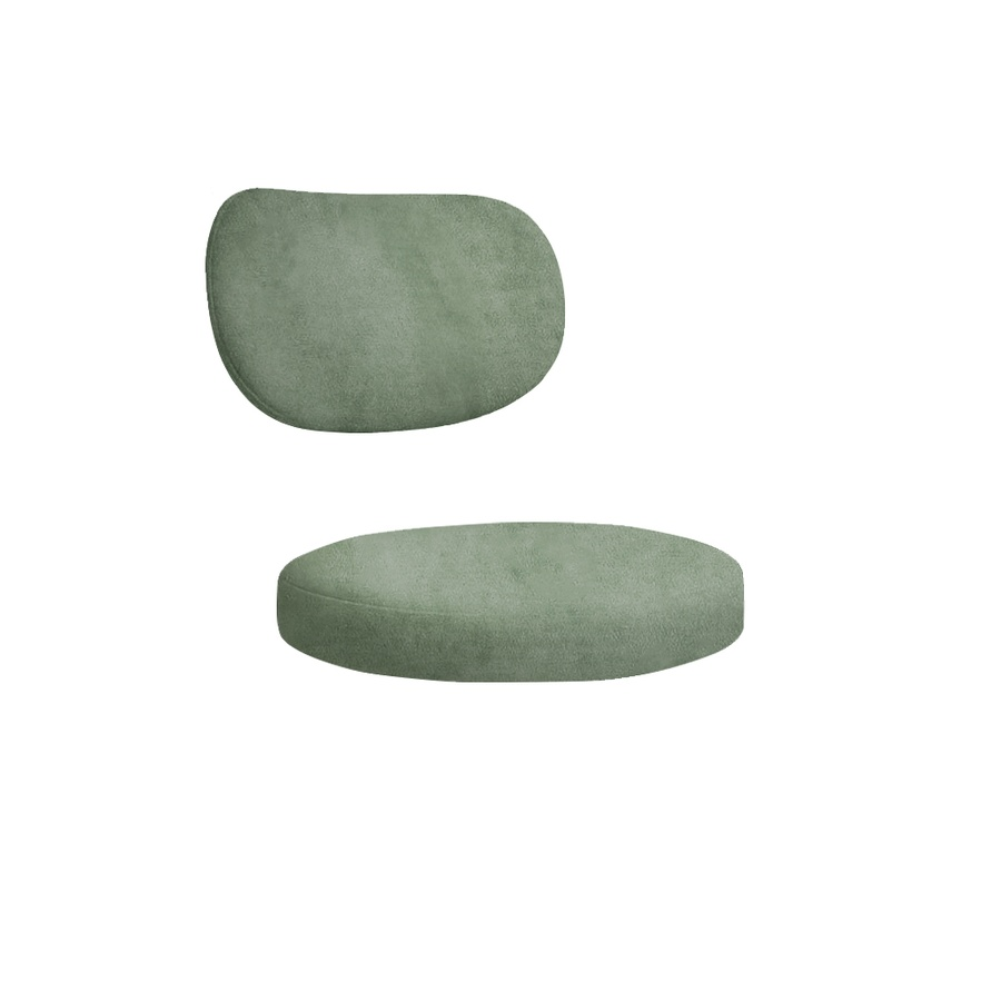 Набор подушек для стула "Марсель" шалфей серебристый бархат - Фото миниатюра 1