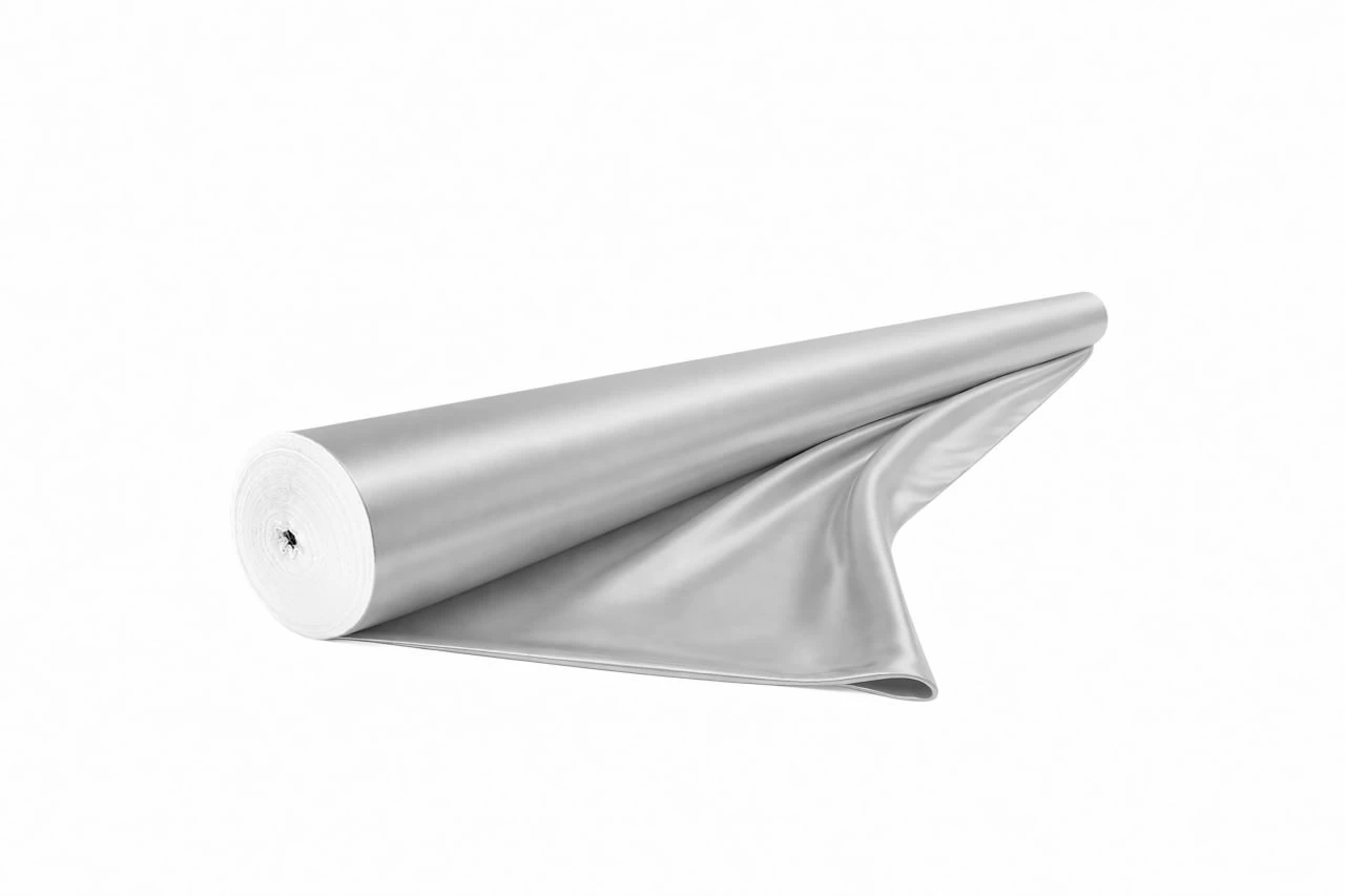 Рулон парчи серебряной