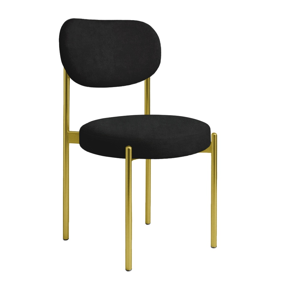 Стул "Марсель" золотой, черный бархат - Фото миниатюра 1