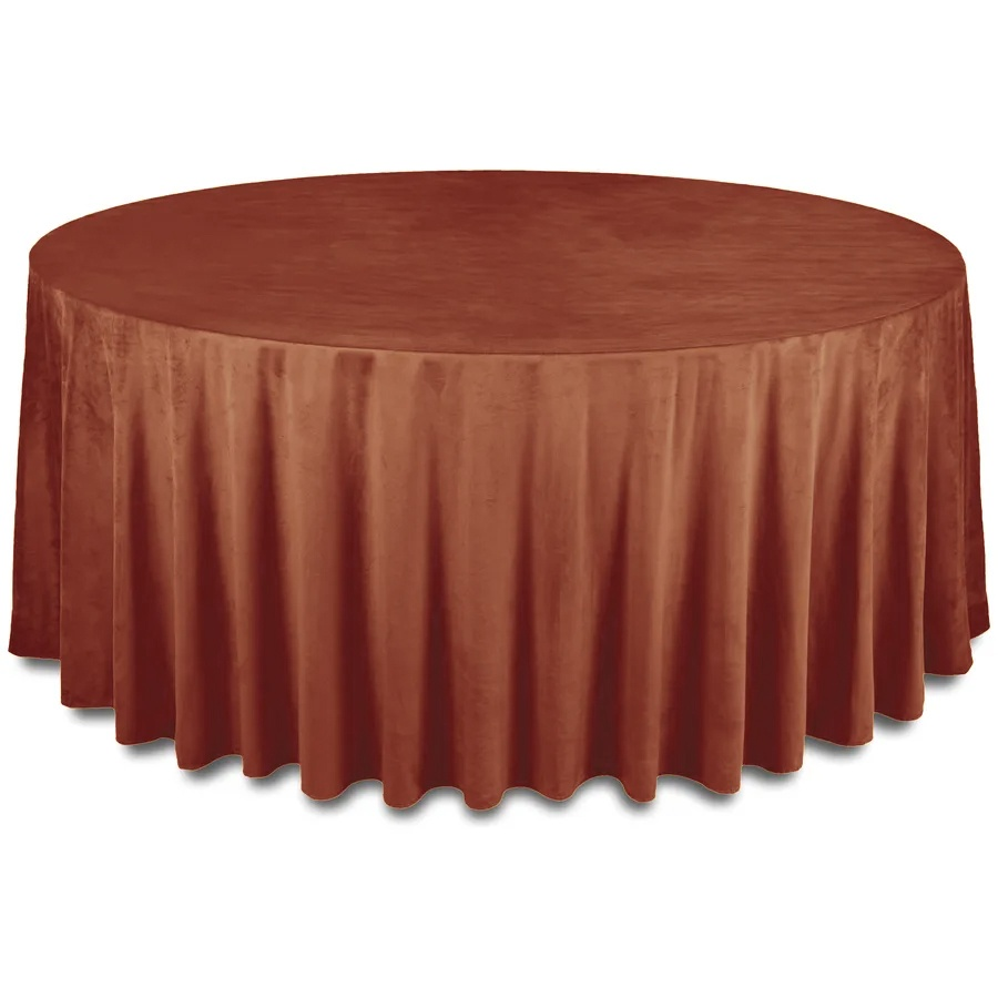 Скатерть бархатная "Бета" янтарная круглая  - Фото миниатюра 1