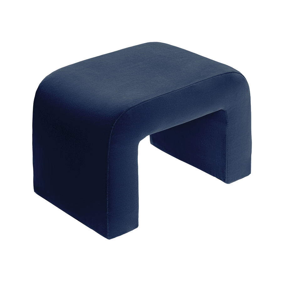 Чехол пуфик "Боу" мини темная ночь бархат - Фото миниатюра 1