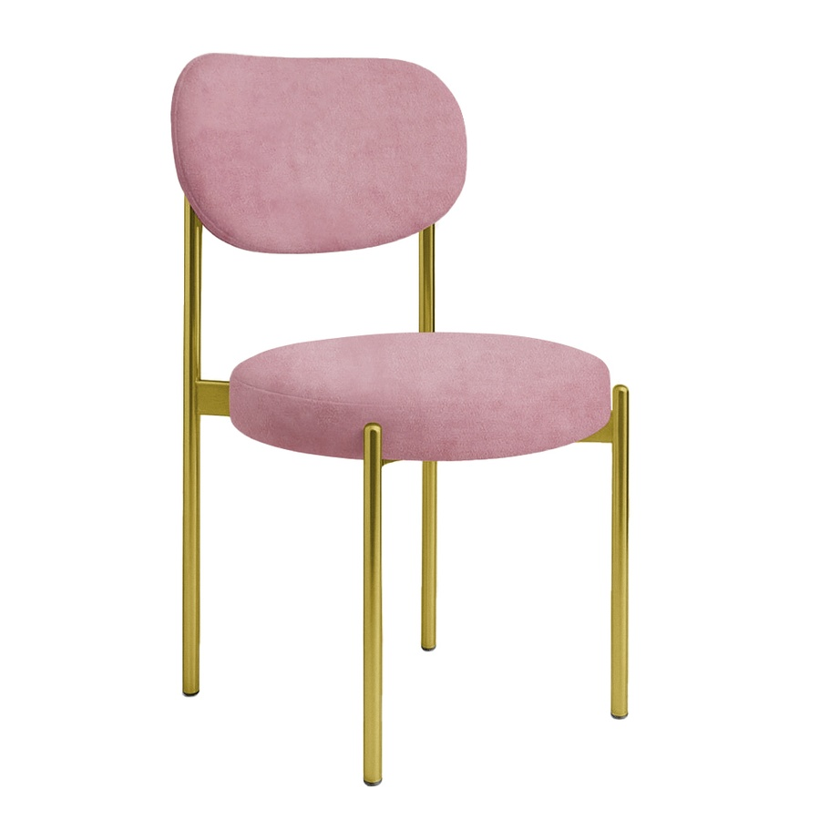 Стул "Марсель" золотой, розовая сакура бархат - Фото миниатюра 1