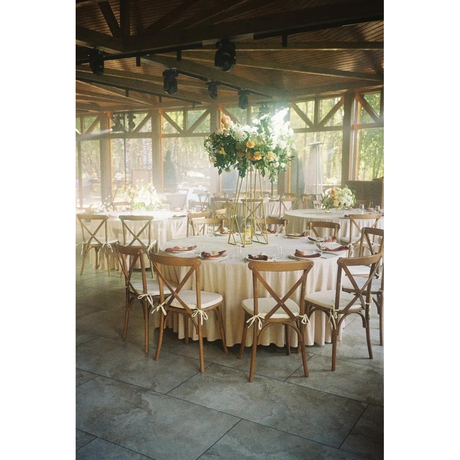 Скатерть бархатная "Бета" кокосовый раф круглая - Фото миниатюра 3