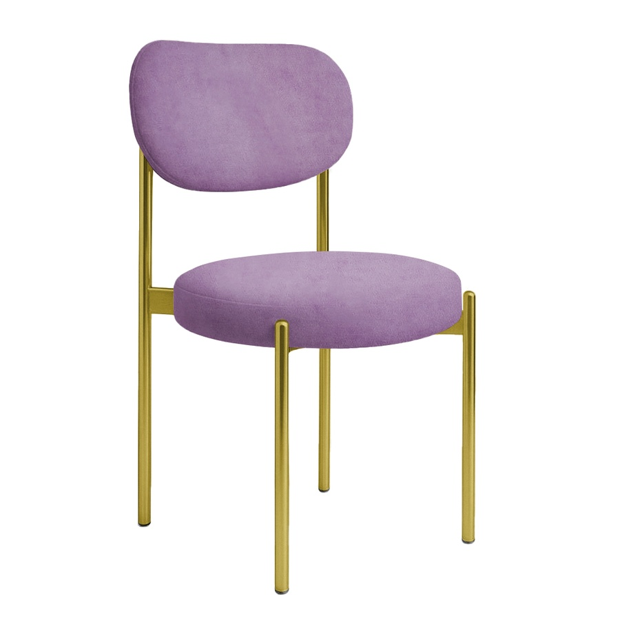 Стул "Марсель" золотой, фиалковый бархат - Фото миниатюра 1