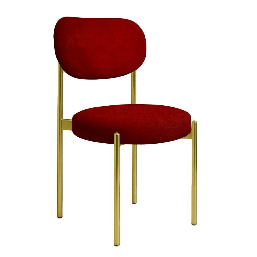 Стул "Марсель" золотой, гранатовый бархат - Фото миниатюра 1