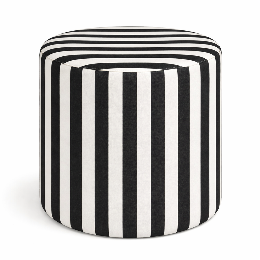 Пуфик "Лайн" мини черная полоска  - Фото миниатюра 1