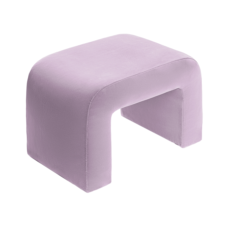 Чехол пуфик "Боу" мини сиреневая дымка бархат - Фото миниатюра 1