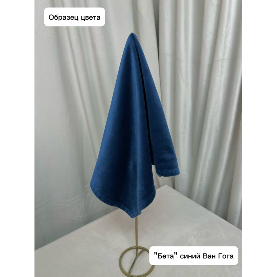 Пуфик "Рюфик" синий Ван Гога бархат - Фото миниатюра 3