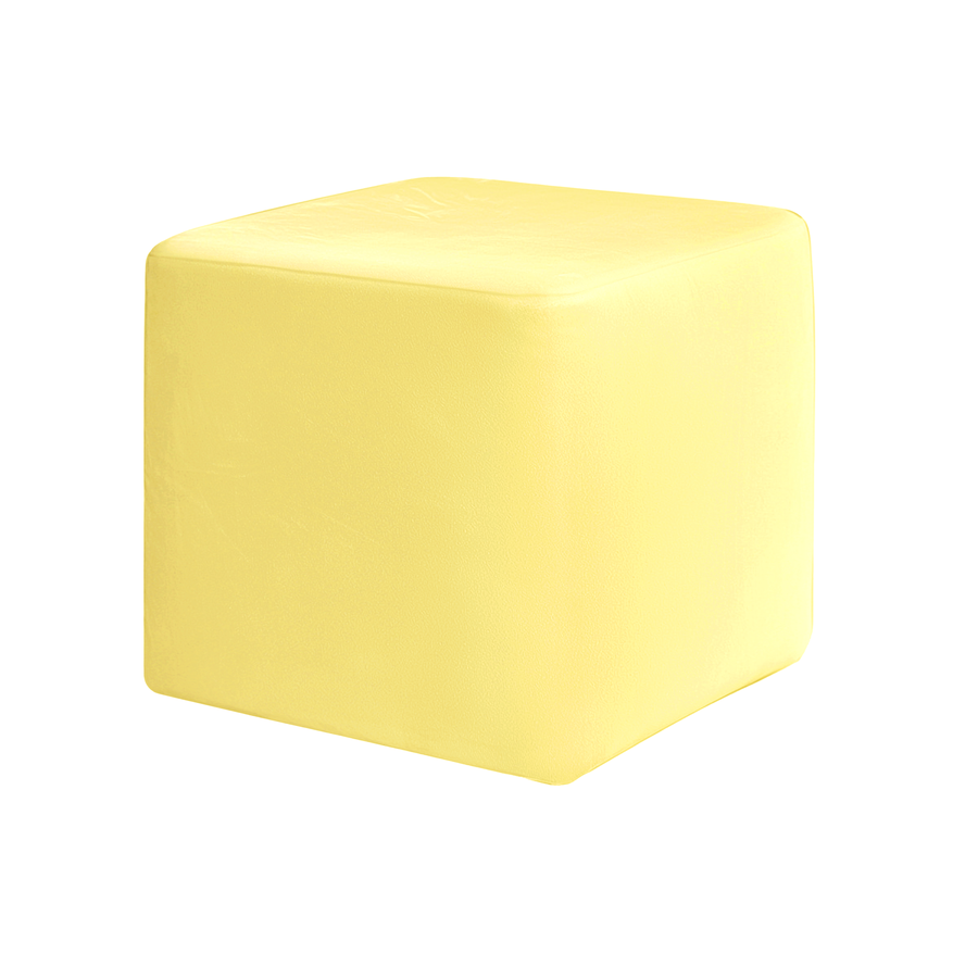 Чехол пуфик "Квадро" спелая дыня бархат - Фото миниатюра 1