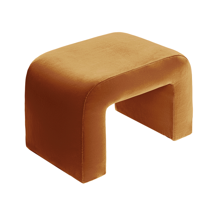 Чехол пуфик "Боу" мини рыжая лиса бархат - Фото миниатюра 1