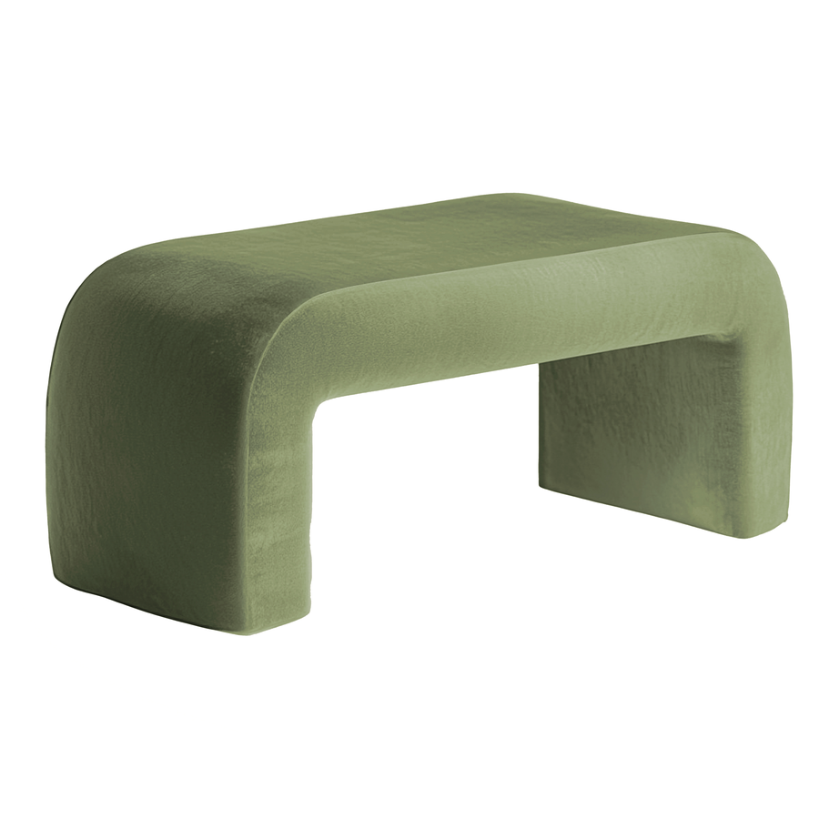 Чехол пуфик "Боу" макс светло-зеленый бархат - Фото миниатюра 1