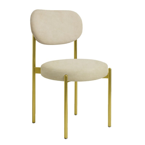 Стул "Марсель" золотой, миндальный латте бархат