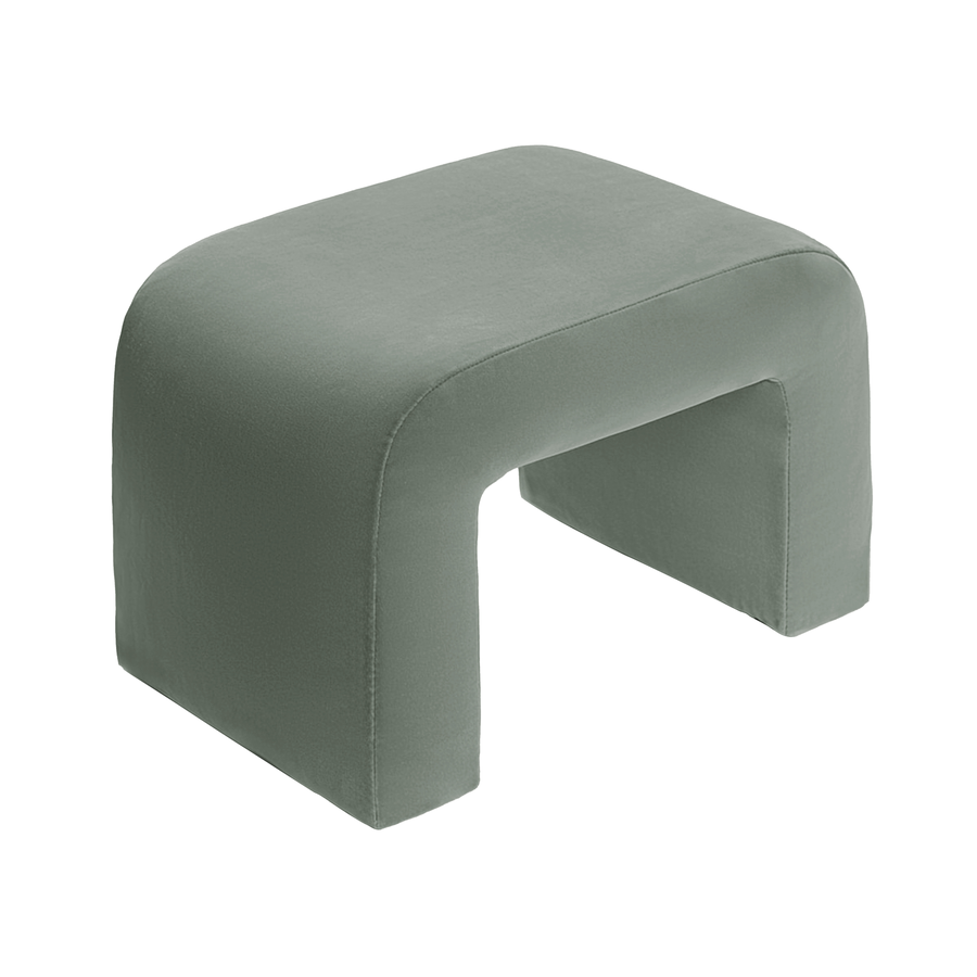 Чехол пуфик "Боу" мини | шалфей бархат - Фото миниатюра 1