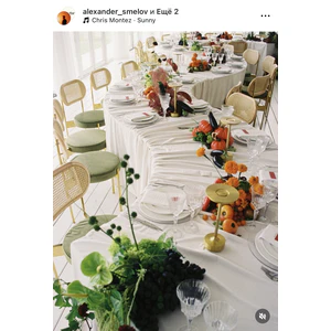 Стул «Тотем» золотой, мшистый бархат с ротанговой спинкой натуральной - Фото 2