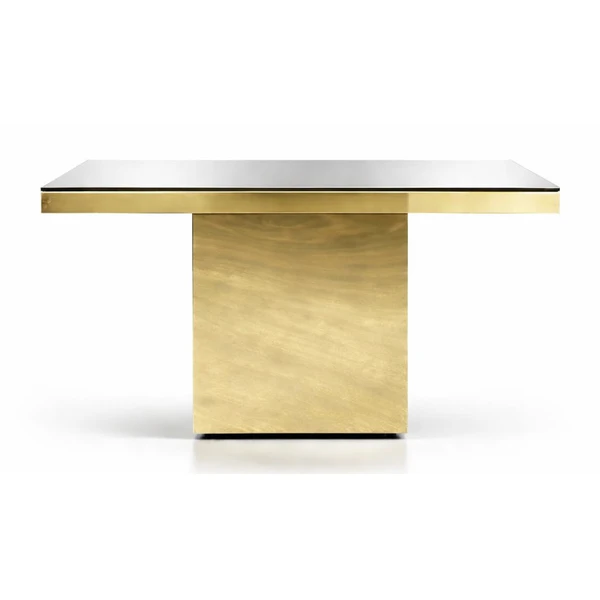 Стол для торта золотой прямоугольный с зеркальной столешницей