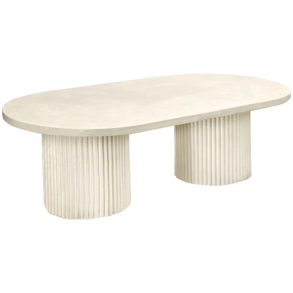 Стол «Арис» овальный, бархат молочный