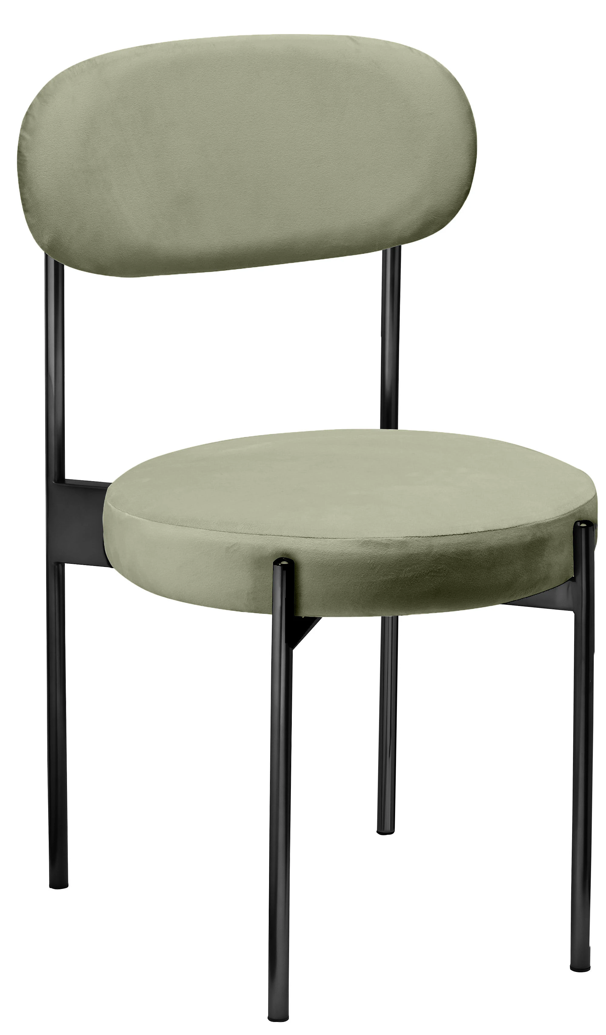 Стул «Тотем» черный, пыльно-зеленый бархат