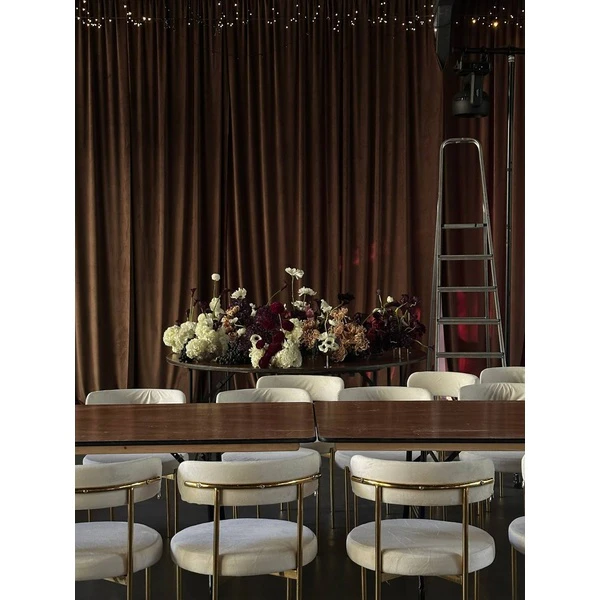 Стул «Лира» золотой, молочный бархат - Фото 2