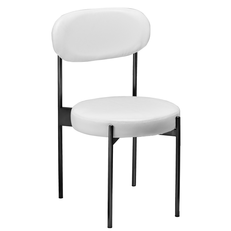 Стул «Тотем» черный с кожаной спинкой - Фото миниатюра 1