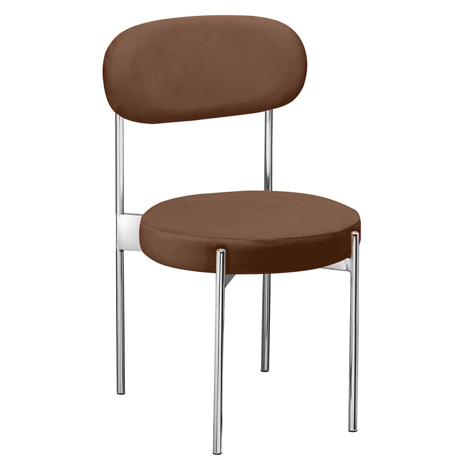 Стул «Тотем» серебряный, горький шоколад бархат  - Фото миниатюра 1