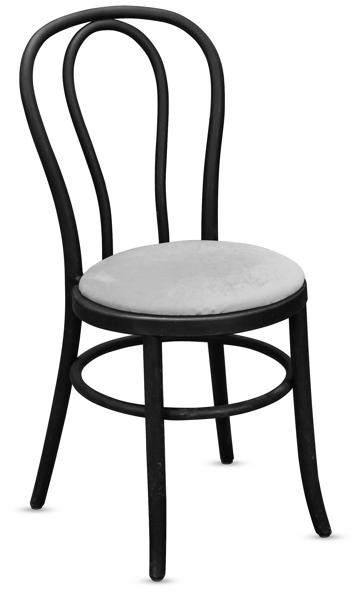 Стул Венский, светло-серые подушки из бархата - Фото основное 1