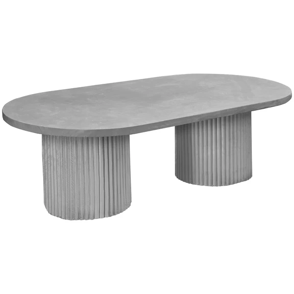 Стол «Арис» овальный, бархат светло-серый