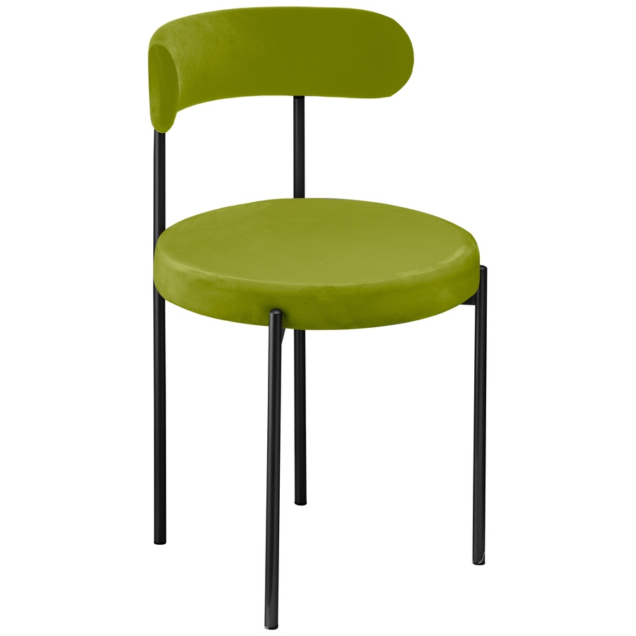 Стул «Лира» черный, фисташковый бархат - Фото миниатюра 1