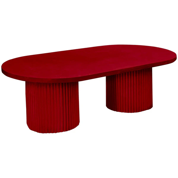 Стол «Арис» овальный, бархат красный