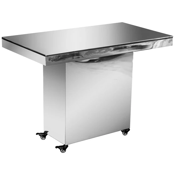 Стол для торта серебряный прямоугольный с зеркальной столешницей - Фото 1