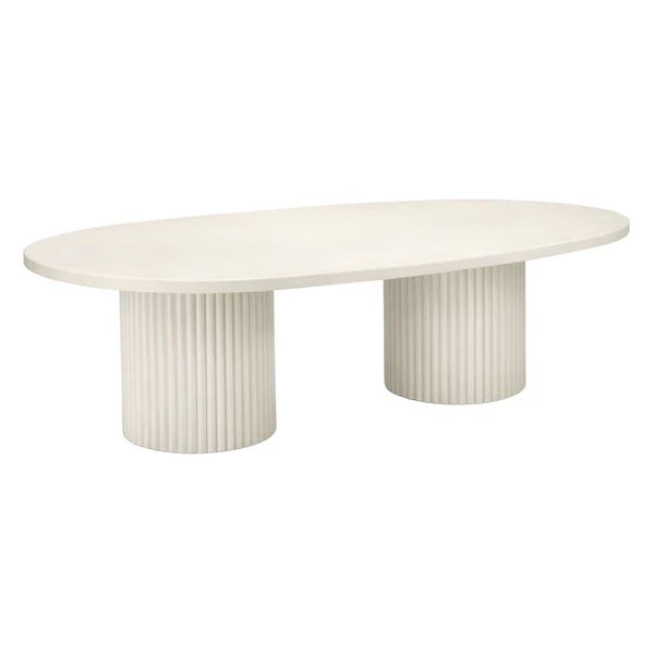 Стол «Арис» овальный, бархат молочный