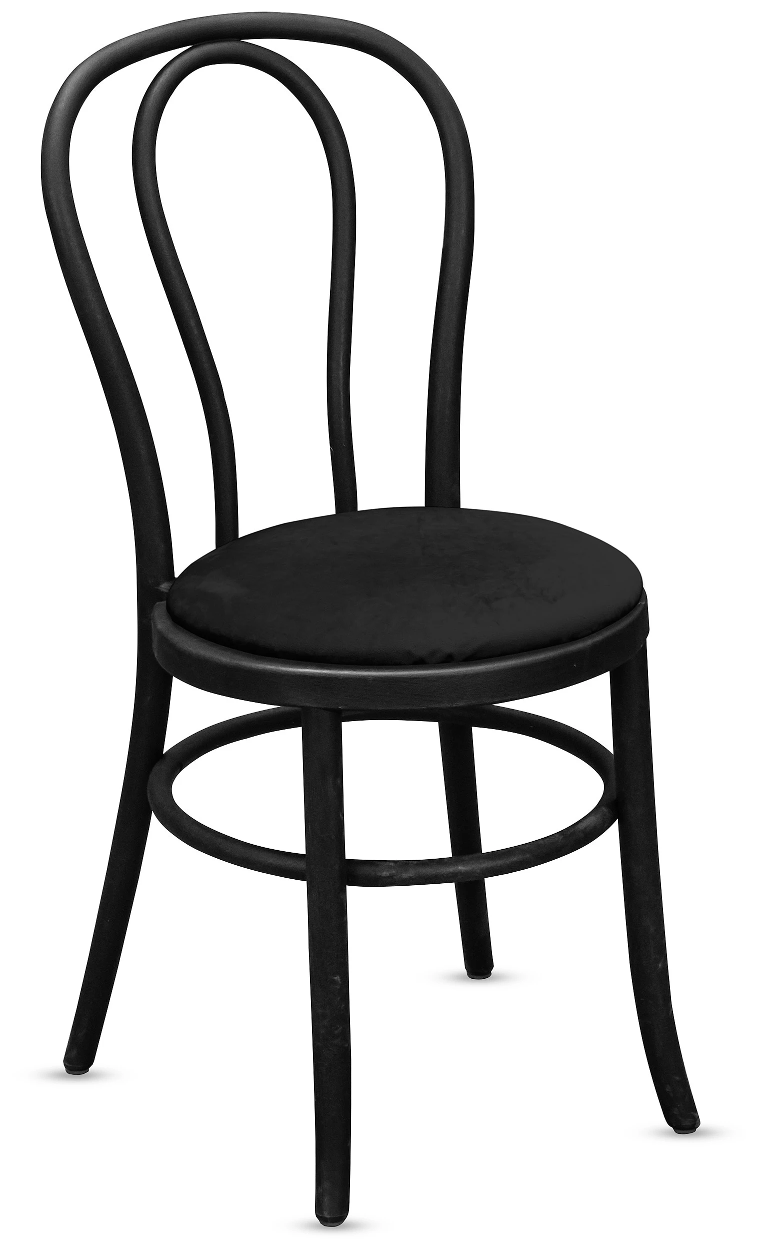 Стул Венский, черные подушки из бархата - Фото миниатюра 1