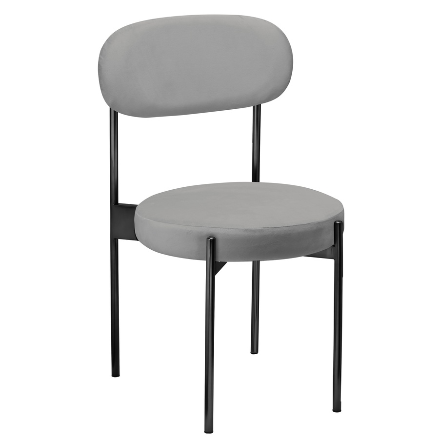 Стул «Тотем» черный, серый бархат - Фото миниатюра 1