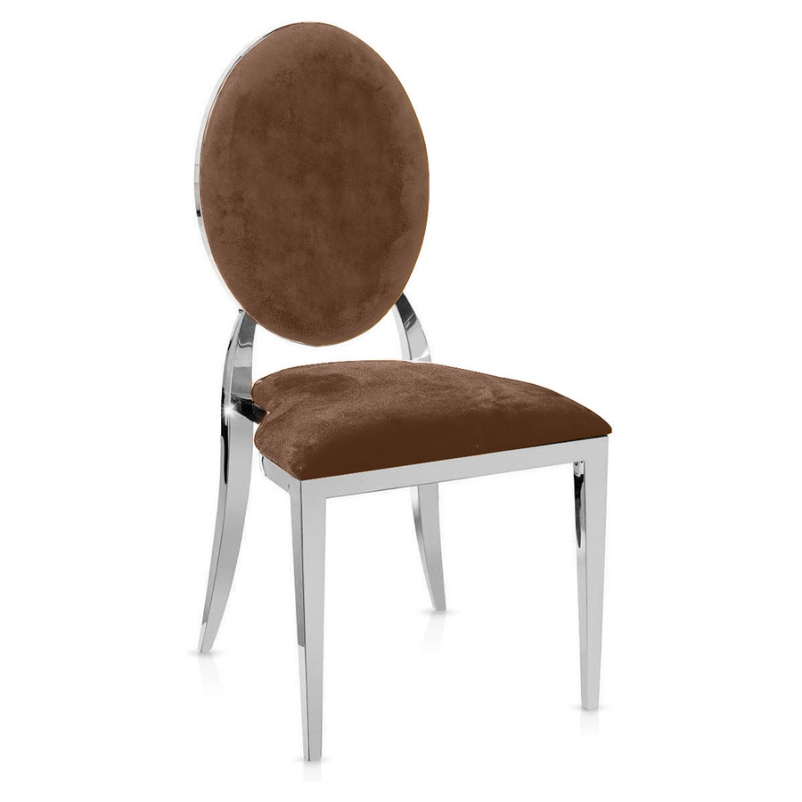 Стул «Вашингтон» серебряный, горький шоколад подушки из бархата - Фото миниатюра 1