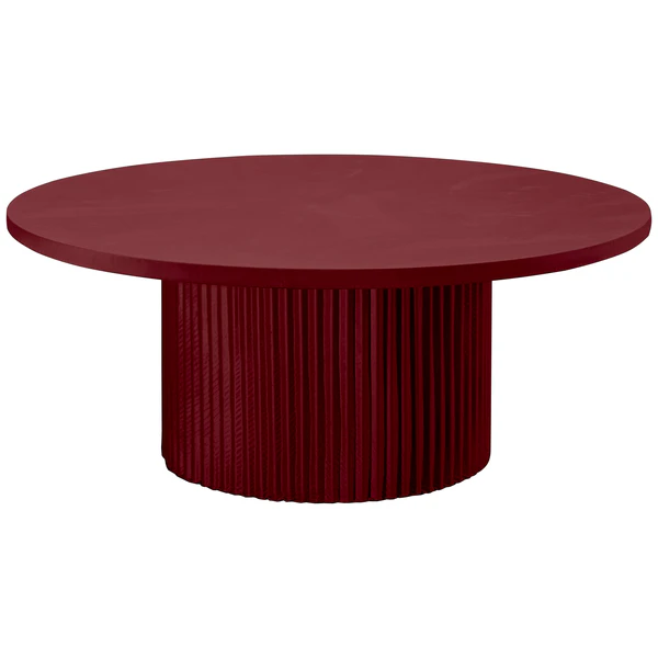 Стол «Арис» круглый, бархат бордовый