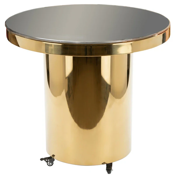 Стол для торта круглый золотой с зеркальной столешницей - Фото 1