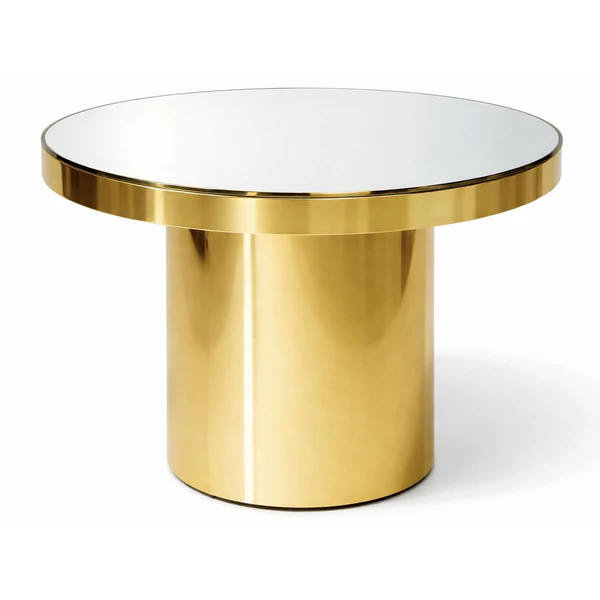 Стол для торта круглый золотой с зеркальной столешницей