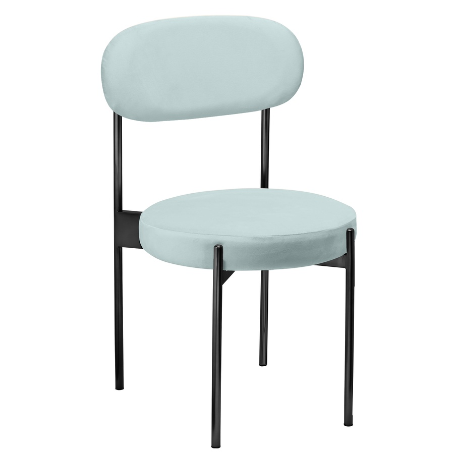 Стул «Тотем» черный, голубой бархат - Фото миниатюра 1