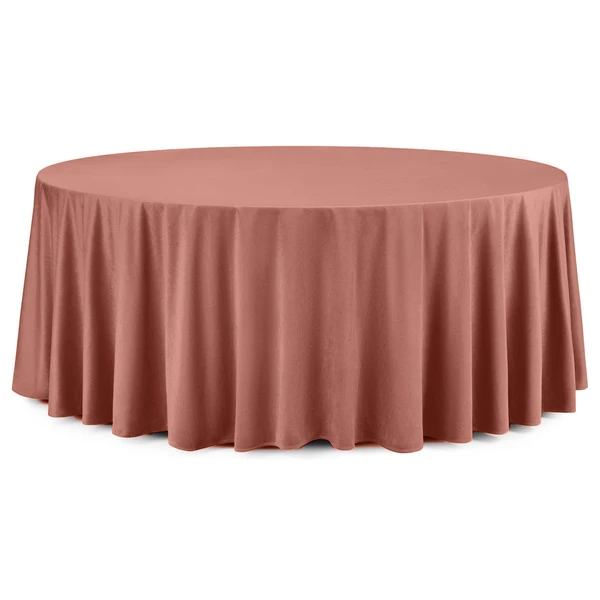 Скатерть круглая бархатная марсала