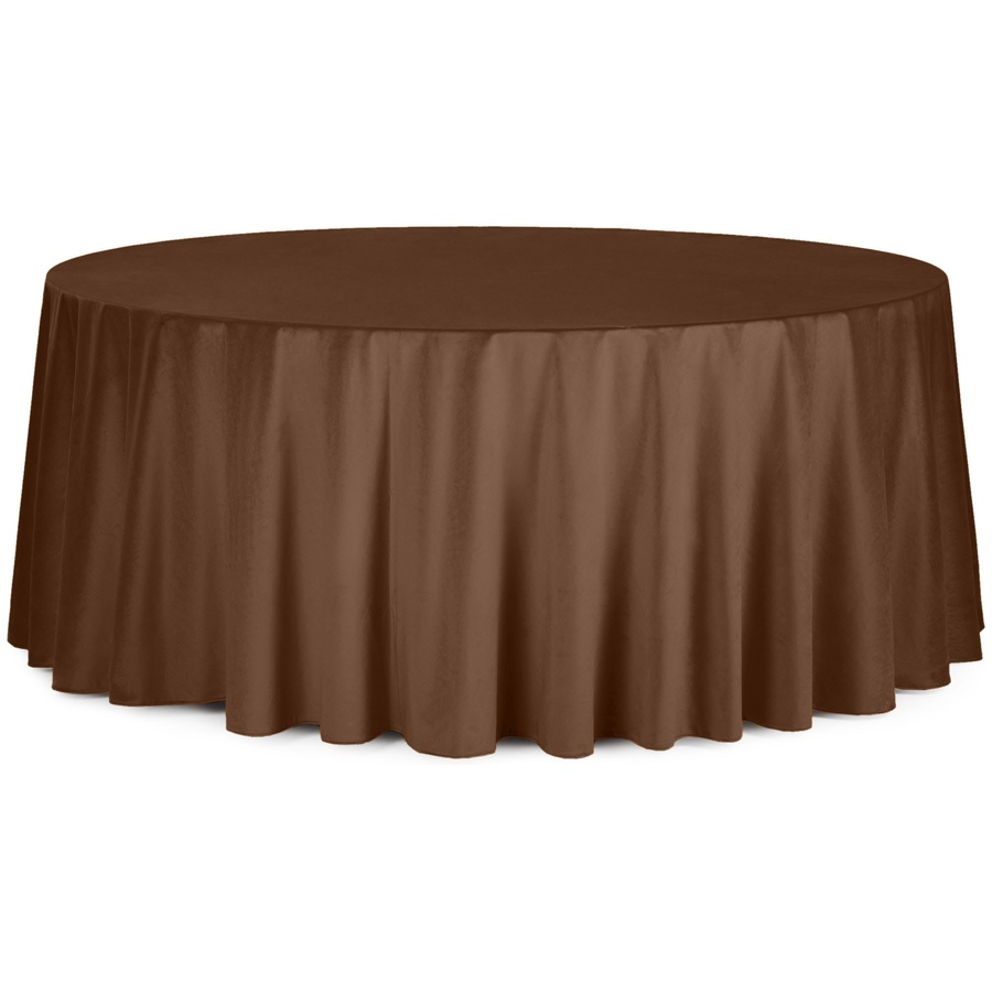 Скатерть круглая бархатная горький шоколад - Фото миниатюра 1