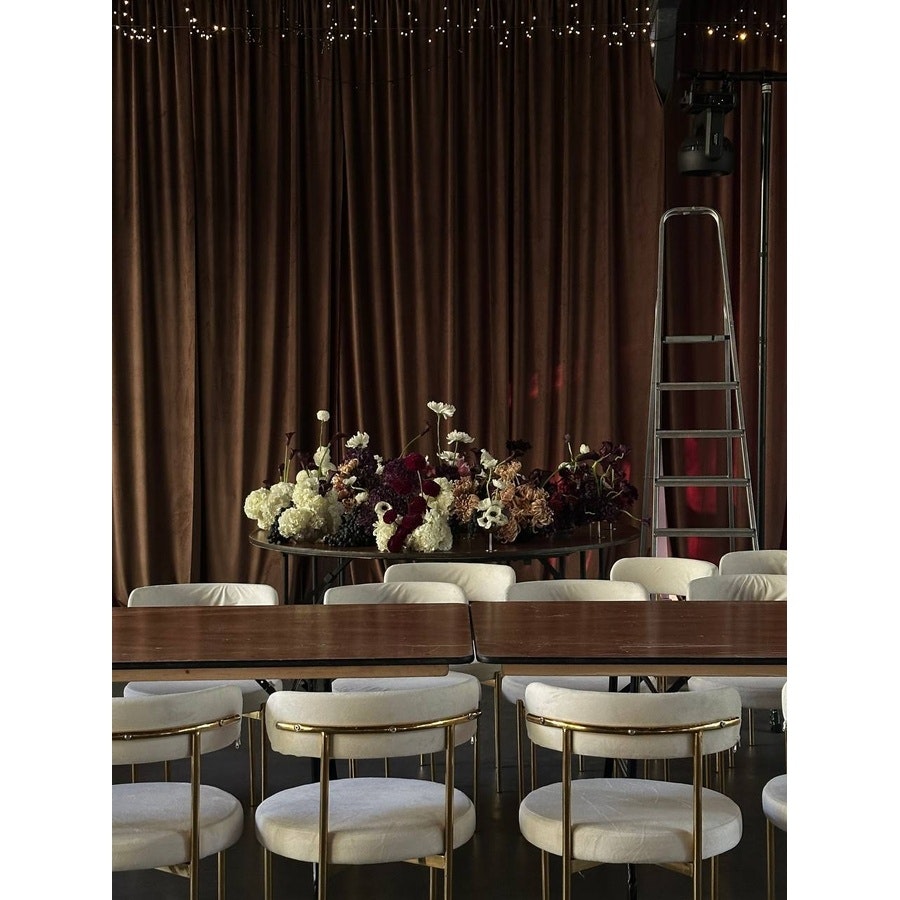 Стул «Лира» золотой, молочный бархат - Фото миниатюра 2