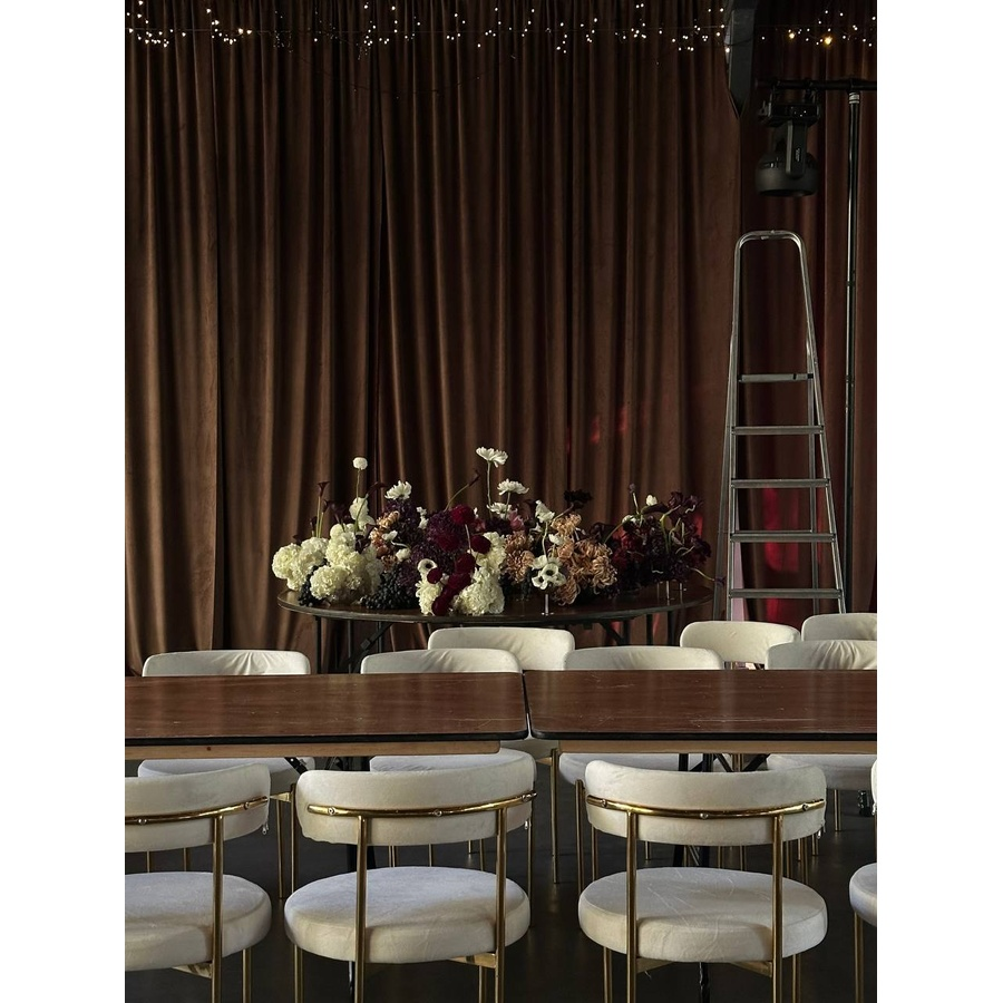 Стул «Лира» золотой, молочный бархат - Фото миниатюра 2