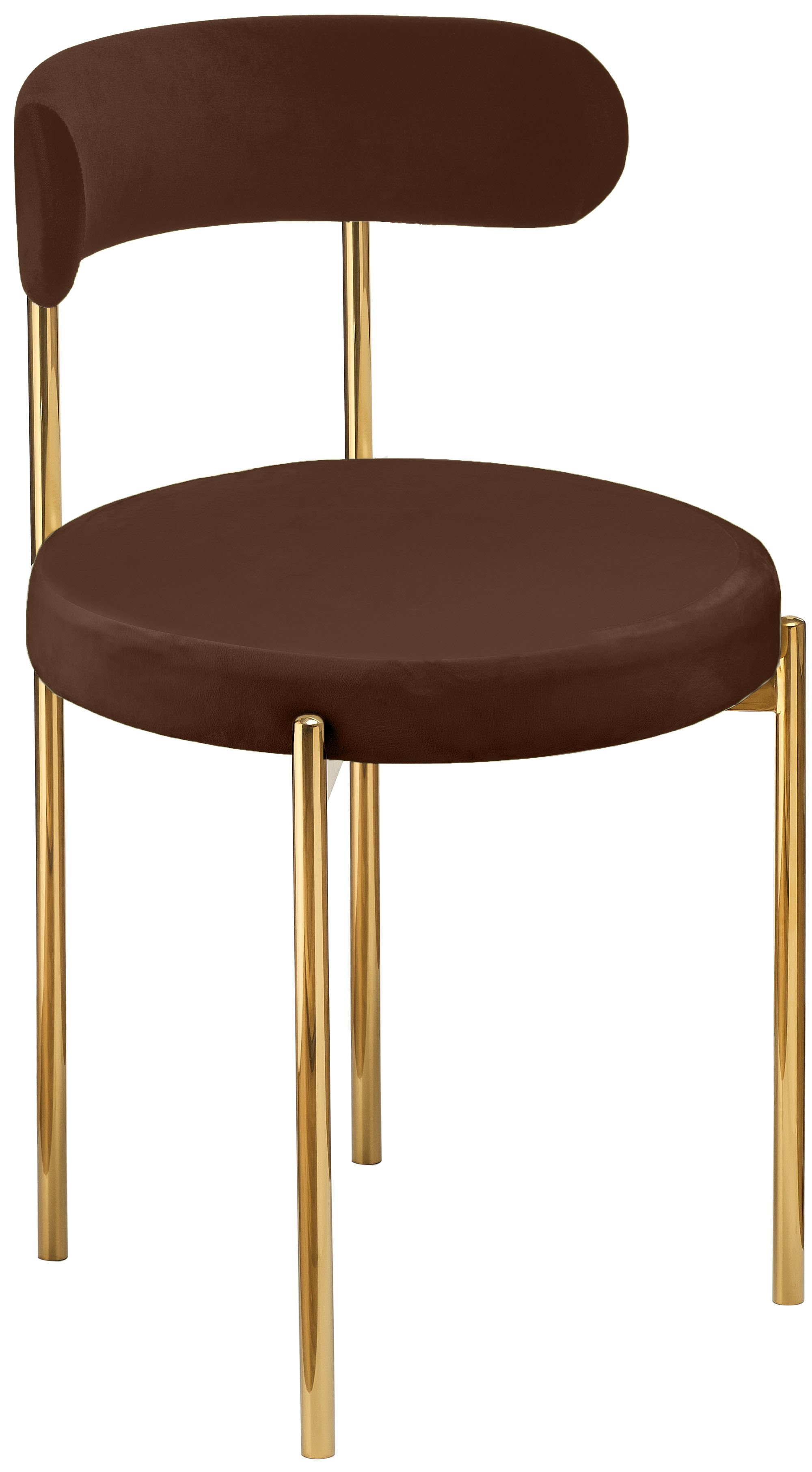 Стул «Лира» золотой, шоколадный бархат