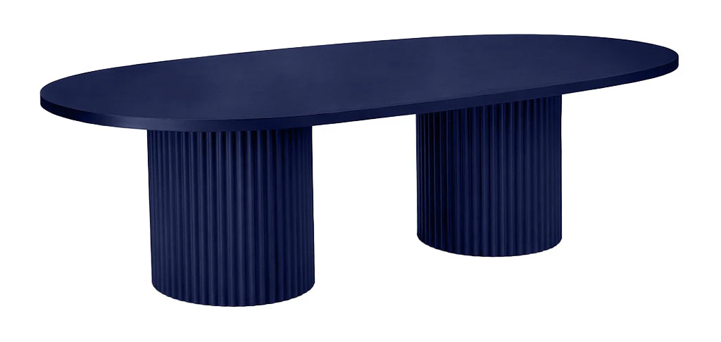 Стол «Арис» овальный, бархат темно-синий