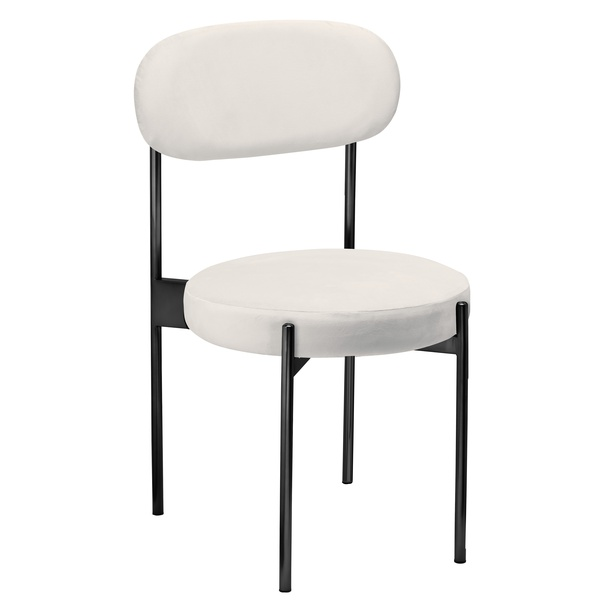 Стул «Тотем» черный, белый теплый бархат