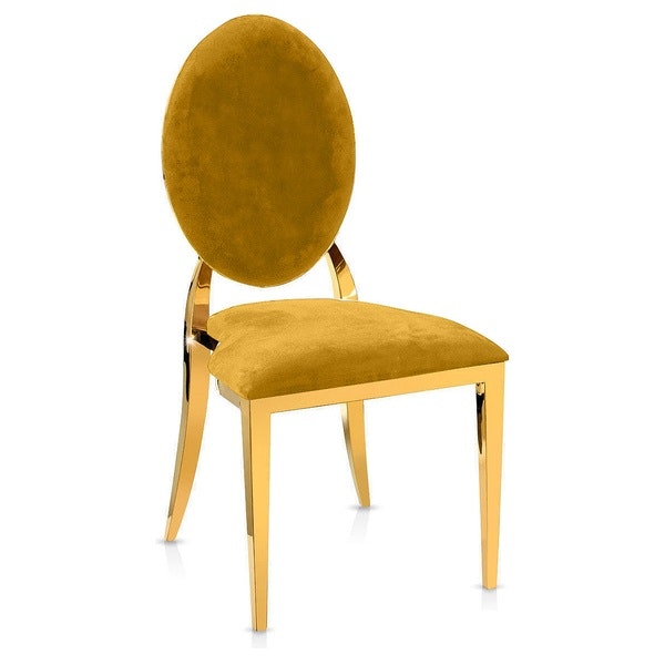 Стул «Вашингтон» золотой, горчичные подушки из бархата