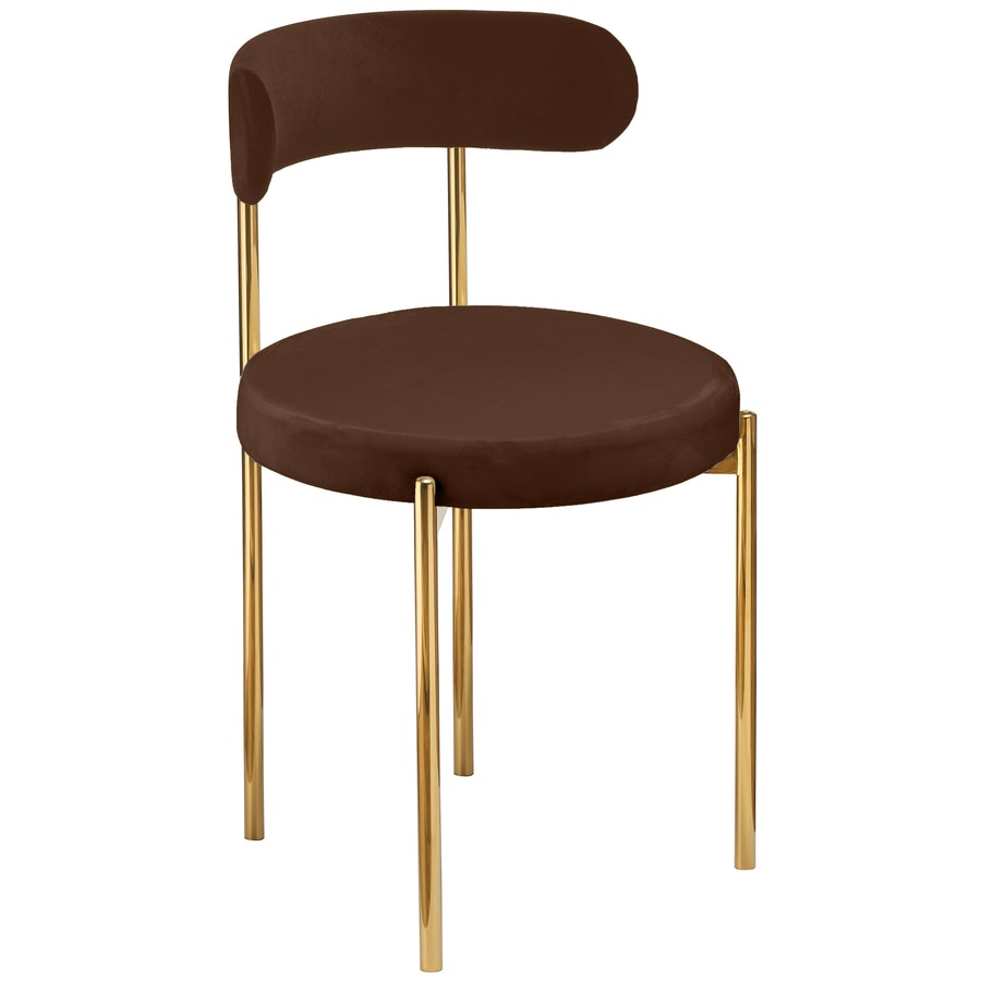 Стул «Лира» золотой, шоколадный бархат - Фото основное 1