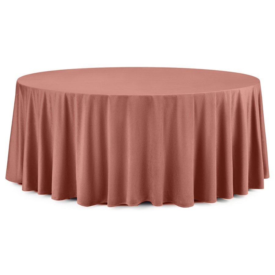Скатерть круглая бархатная марсала - Фото миниатюра 1