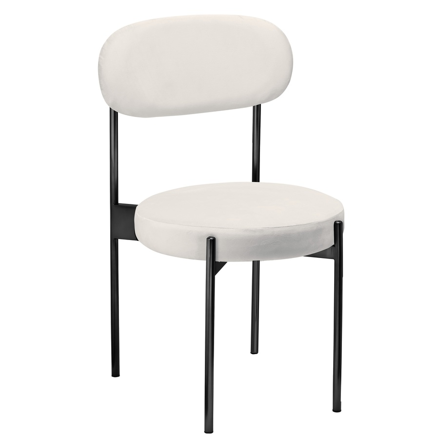 Стул «Тотем» черный, белый теплый бархат - Фото миниатюра 1