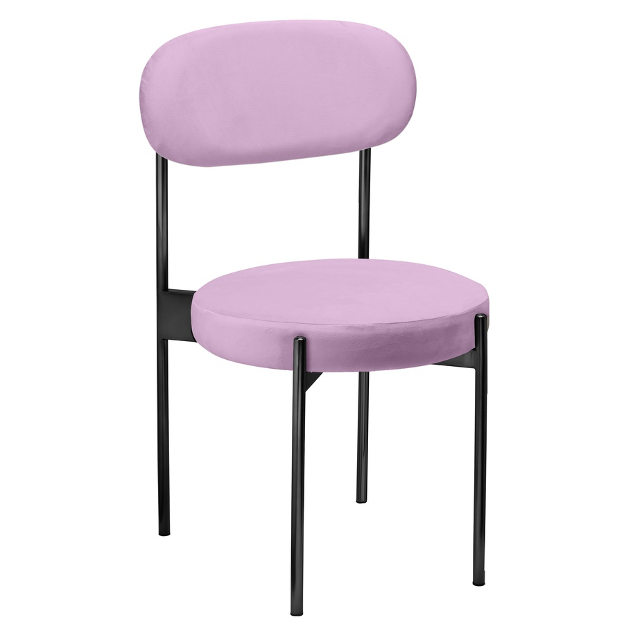 Стул «Тотем» черный, пыльно-лавандовый бархат - Фото миниатюра 1